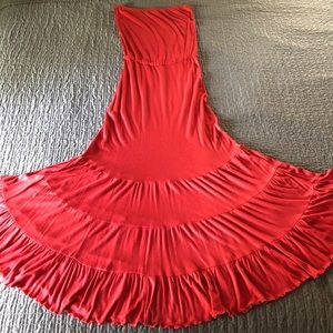Diane von Furstenberg red strapless fitted dress